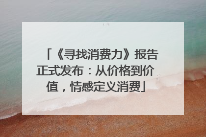 《寻找消费力》报告正式发布：从价格到价值，情感定义消费