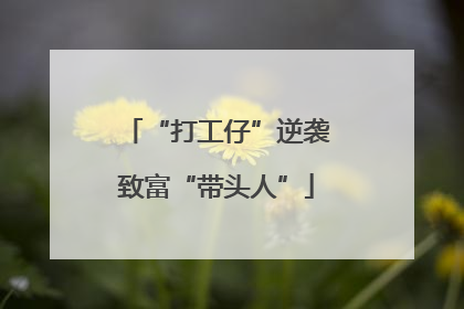 “打工仔”逆袭致富“带头人”