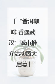 “普洱咖啡 香遇武汉”城市推介活动盛大启幕