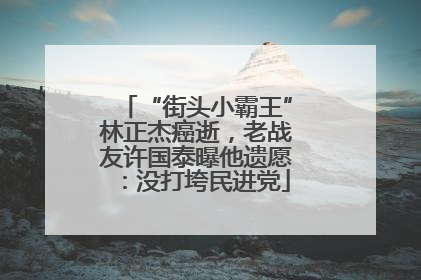 “街头小霸王”林正杰癌逝，老战友许国泰曝他遗愿：没打垮民进党
