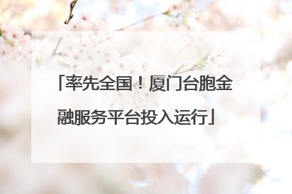 率先全国！厦门台胞金融服务平台投入运行