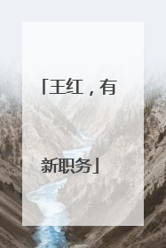王红，有新职务