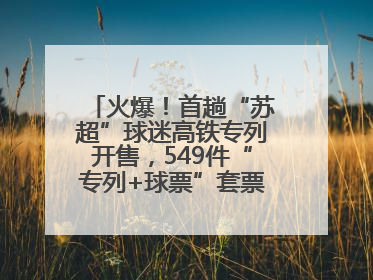 火爆！首趟“苏超”球迷高铁专列开售，549件“专列+球票”套票半小时售罄