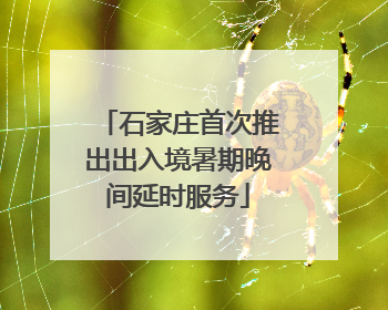 石家庄首次推出出入境暑期晚间延时服务
