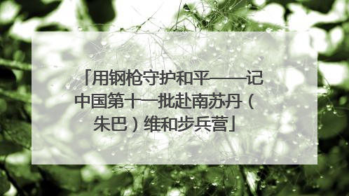 用钢枪守护和平——记中国第十一批赴南苏丹（朱巴）维和步兵营