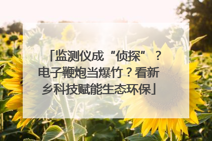 监测仪成“侦探”？电子鞭炮当爆竹？看新乡科技赋能生态环保