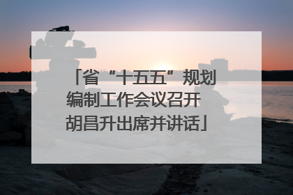 省“十五五”规划编制工作会议召开 胡昌升出席并讲话