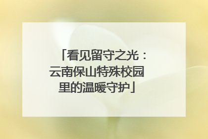 看见留守之光：云南保山特殊校园里的温暖守护