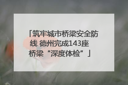 筑牢城市桥梁安全防线 德州完成143座桥梁“深度体检”