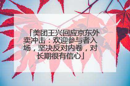 美团王兴回应京东外卖冲击：欢迎参与者入场，坚决反对内卷，对长期很有信心