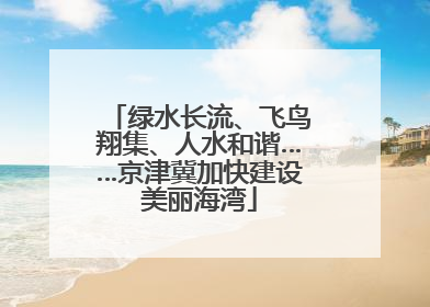 绿水长流、飞鸟翔集、人水和谐……京津冀加快建设美丽海湾