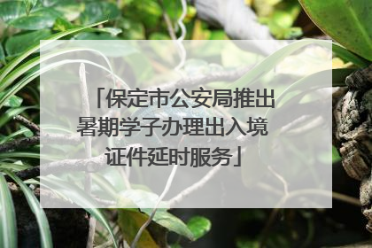 保定市公安局推出暑期学子办理出入境证件延时服务