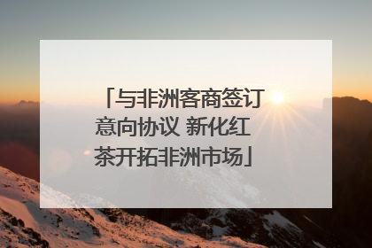 与非洲客商签订意向协议 新化红茶开拓非洲市场