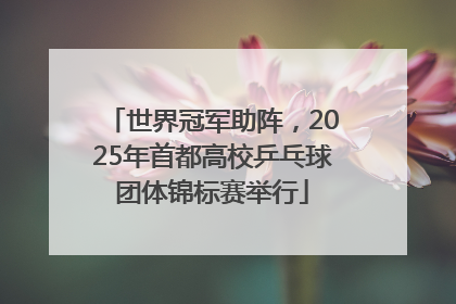 世界冠军助阵，2025年首都高校乒乓球团体锦标赛举行