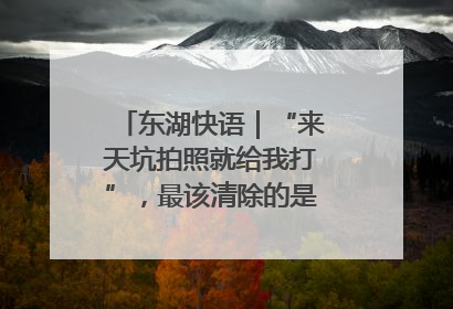 东湖快语｜“来天坑拍照就给我打”，最该清除的是“护短”思维