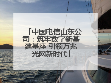 中国电信山东公司：筑牢数字新基建基座 引领万兆光网新时代