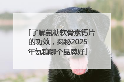 了解氨糖软骨素钙片的功效，揭秘2025年氨糖哪个品牌好