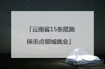 云南省15条措施保重点领域就业