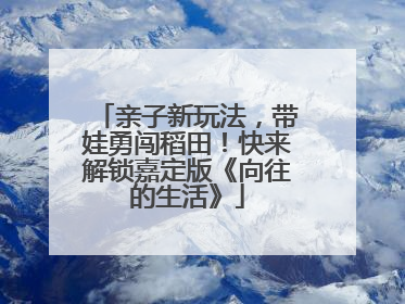 亲子新玩法，带娃勇闯稻田！快来解锁嘉定版《向往的生活》