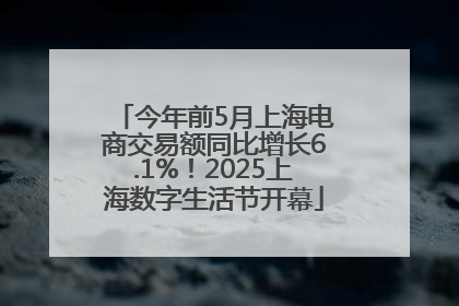 今年前5月上海电商交易额同比增长6.1%！2025上海数字生活节开幕