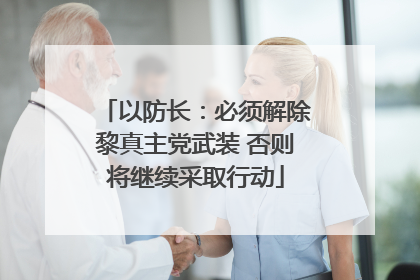 以防长：必须解除黎真主党武装 否则将继续采取行动
