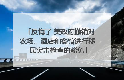 反悔了 美政府撤销对农场、酒店和餐馆进行移民突击检查的豁免