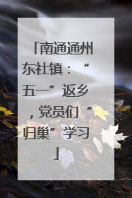 南通通州东社镇：“五一”返乡，党员们“归巢”学习