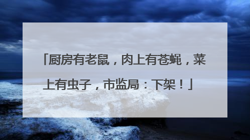 厨房有老鼠，肉上有苍蝇，菜上有虫子，市监局：下架！