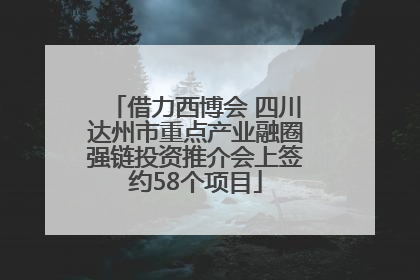 借力西博会 四川达州市重点产业融圈强链投资推介会上签约58个项目