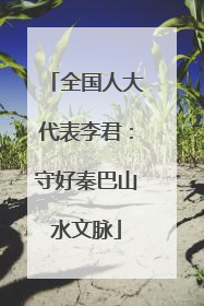 全国人大代表李君：守好秦巴山水文脉