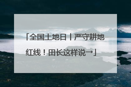 全国土地日丨严守耕地红线！田长这样说→