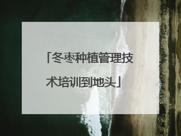 冬枣种植管理技术培训到地头