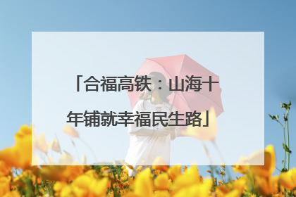 合福高铁：山海十年铺就幸福民生路