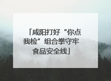咸阳打好“你点我检”组合拳守牢食品安全线