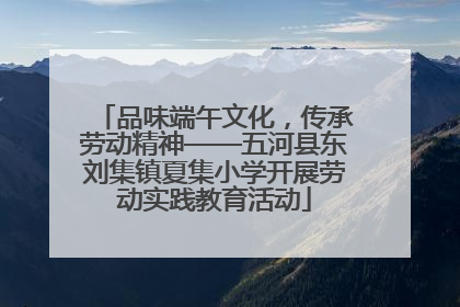 品味端午文化，传承劳动精神——五河县东刘集镇夏集小学开展劳动实践教育活动