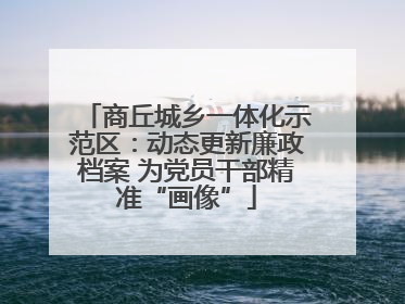 商丘城乡一体化示范区：动态更新廉政档案 为党员干部精准“画像”
