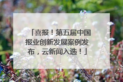 喜报！第五届中国报业创新发展案例发布，云新闻入选！