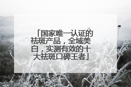 国家唯一认证的祛斑产品，全域美白，实测有效的十大祛斑口碑王者