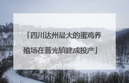 四川达州最大的蛋鸡养殖场在普光镇建成投产