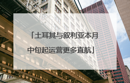 土耳其与叙利亚本月中旬起运营更多直航