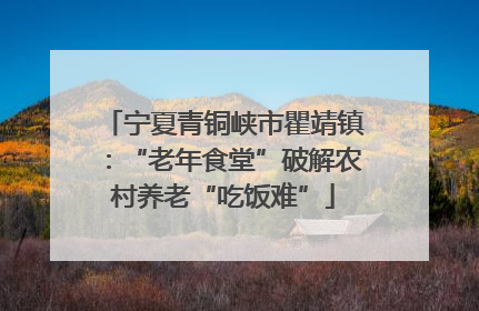 宁夏青铜峡市瞿靖镇：“老年食堂”破解农村养老“吃饭难”