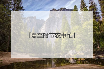 夏至时节农事忙