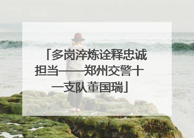 多岗淬炼诠释忠诚担当——郑州交警十一支队董国瑞