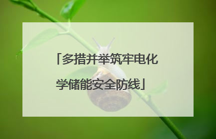 多措并举筑牢电化学储能安全防线