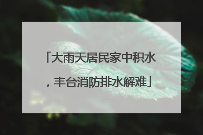 大雨天居民家中积水，丰台消防排水解难