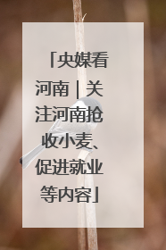央媒看河南｜关注河南抢收小麦、促进就业等内容