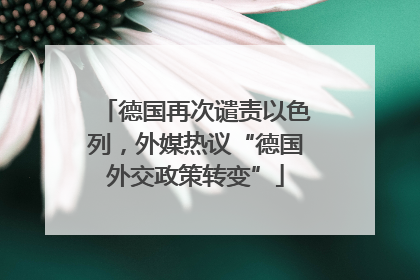 德国再次谴责以色列，外媒热议“德国外交政策转变”