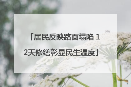 居民反映路面塌陷 12天修缮彰显民生温度