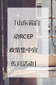 山东省启动RCEP政策集中宣传月活动