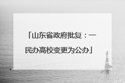 山东省政府批复：一民办高校变更为公办
